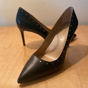 Banana Republic Black Leather Studded Heel